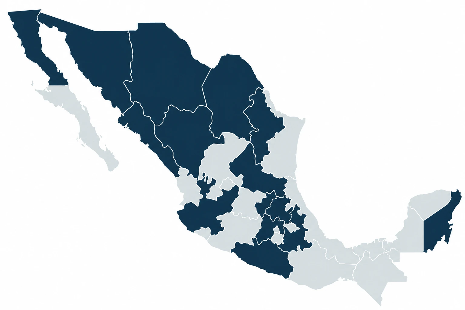 Map of Mexico showing Recurso V project locations